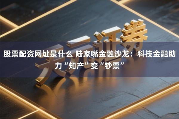 股票配资网址是什么 陆家嘴金融沙龙：科技金融助力“知产”变“钞票”