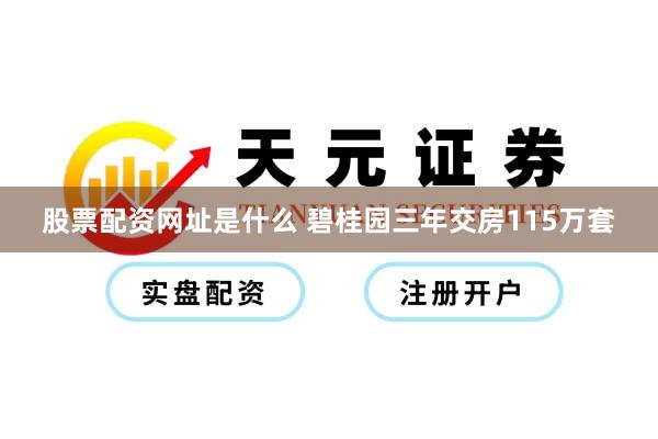 股票配资网址是什么 碧桂园三年交房115万套