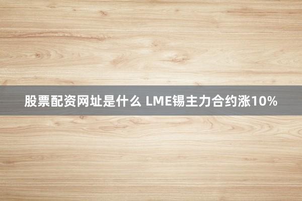 股票配资网址是什么 LME锡主力合约涨10%